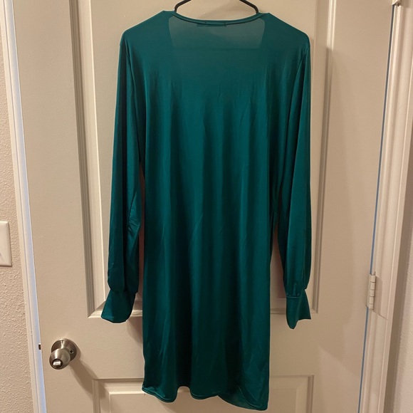 Emerald Green & Pink Mini Dress - Picture 2 of 7